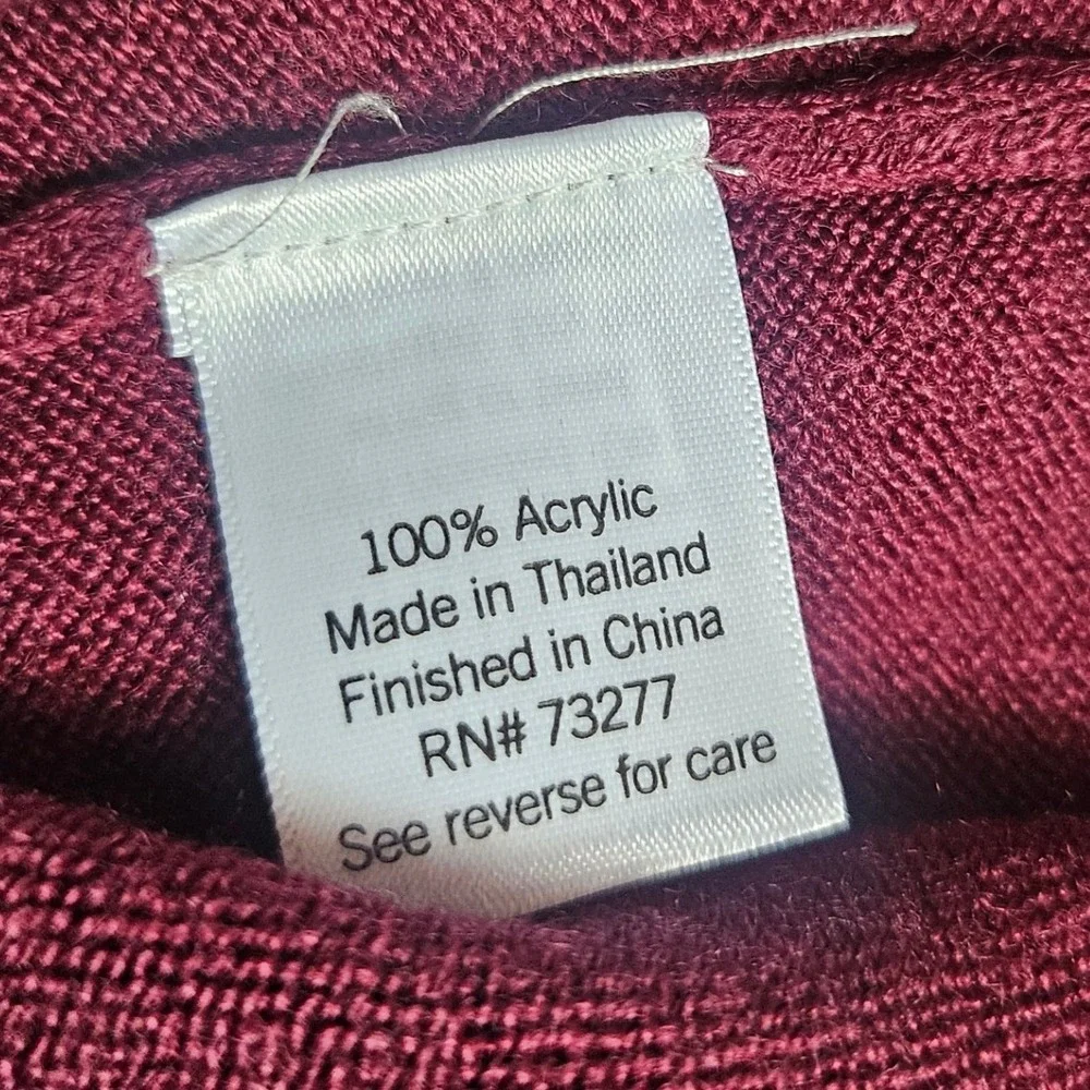 Croft & Barrow Madeira Berry Turtleneck Sweater Womens XL Burgundy NWT